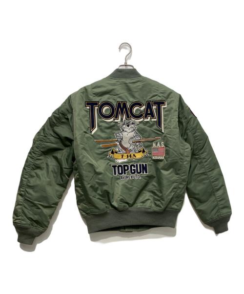 AVIREX（アヴィレックス）AVIREX (アヴィレックス) TOMCAT MA-1 グリーン サイズ:Ｌの古着・服飾アイテム