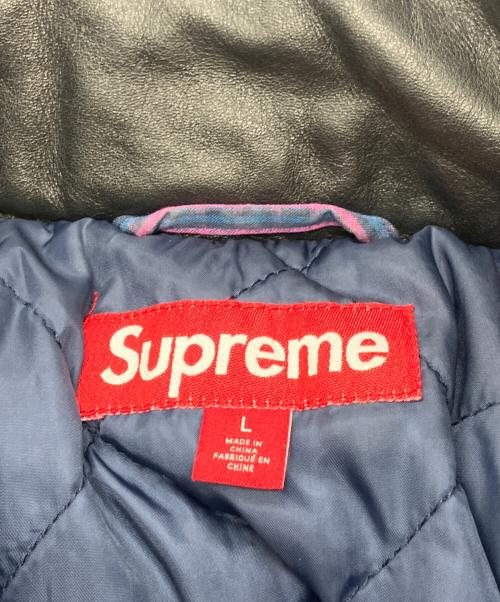 SUPREME（シュプリーム）SUPREME (シュプリーム) Leather Collar Utility Jacket　25SS  パープル サイズ:Lの古着・服飾アイテム
