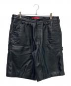 SUPREMEシュプリーム）の古着「Leather Double Knee Painter Short　 26SS」｜ブラック