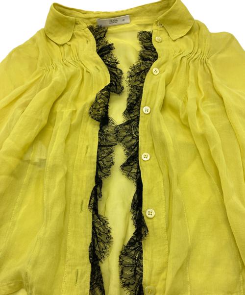 PRADA（プラダ）PRADA (プラダ) レース切替チュールシャツ イエロー サイズ:40の古着・服飾アイテム
