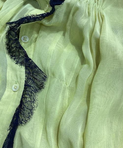 PRADA（プラダ）PRADA (プラダ) レース切替チュールシャツ イエロー サイズ:40の古着・服飾アイテム