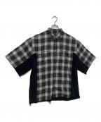 UNDERCOVERISMアンダーカバーイズム）の古着「PeツイルCK/天竺切替半袖シャツ　 23SS　UI1C4405」｜ブラック