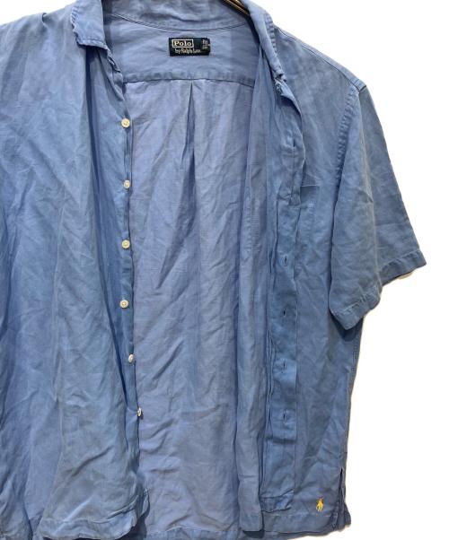 POLO RALPH LAUREN（ポロ・ラルフローレン）POLO RALPH LAUREN (ポロ・ラルフローレン) オープンカラーシャツ　リネン・シルク ブルー サイズ:Lの古着・服飾アイテム