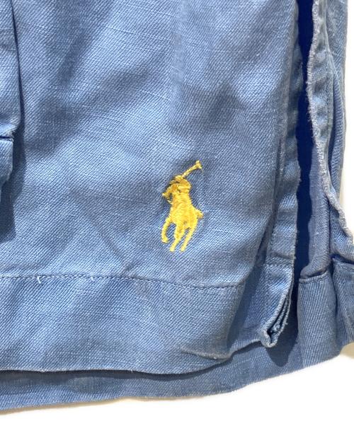 POLO RALPH LAUREN（ポロ・ラルフローレン）POLO RALPH LAUREN (ポロ・ラルフローレン) オープンカラーシャツ　リネン・シルク ブルー サイズ:Lの古着・服飾アイテム