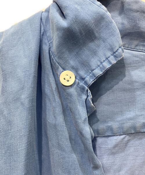 POLO RALPH LAUREN（ポロ・ラルフローレン）POLO RALPH LAUREN (ポロ・ラルフローレン) オープンカラーシャツ　リネン・シルク ブルー サイズ:Lの古着・服飾アイテム
