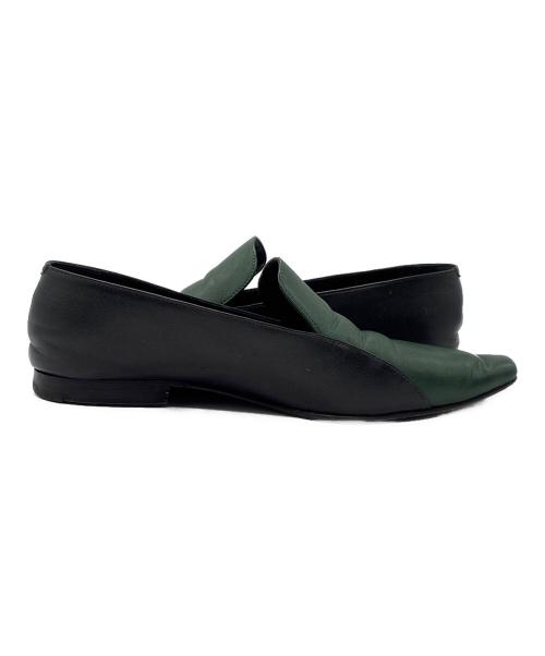 DRIES VAN NOTEN（ドリスヴァンノッテン）DRIES VAN NOTEN (ドリスヴァンノッテン) ローファー 　DD277 ブラック×グリーン サイズ:38の古着・服飾アイテム