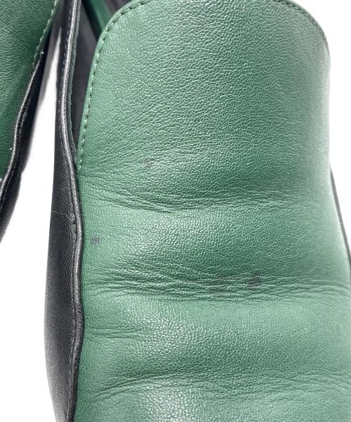 DRIES VAN NOTEN（ドリスヴァンノッテン）DRIES VAN NOTEN (ドリスヴァンノッテン) ローファー 　DD277 ブラック×グリーン サイズ:38の古着・服飾アイテム