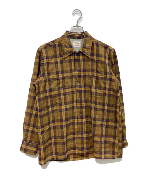 WESTVALE（ウェストベイル）WESTVALE (ウェストベイル) オープンカラーチェックシャツ イエロー サイズ:Lの古着・服飾アイテム