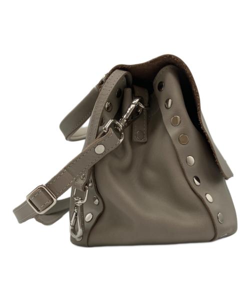 zanellato（ザネラート）ZANELLATO (ザネラート) POSTINAスタッズレザーショルダーバッグ グレーの古着・服飾アイテム