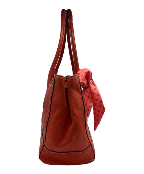 COACH（コーチ）COACH (コーチ) ターンロックレザートートバッグ　 レッドの古着・服飾アイテム