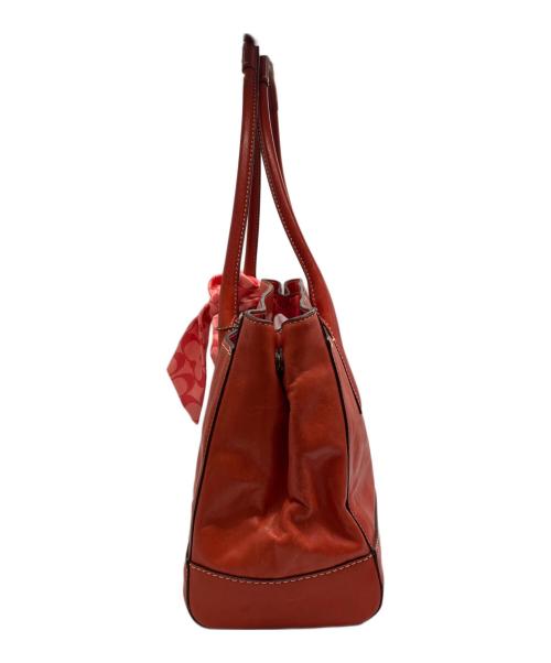 COACH（コーチ）COACH (コーチ) ターンロックレザートートバッグ　 レッドの古着・服飾アイテム