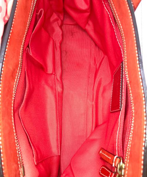 COACH（コーチ）COACH (コーチ) ターンロックレザートートバッグ　 レッドの古着・服飾アイテム