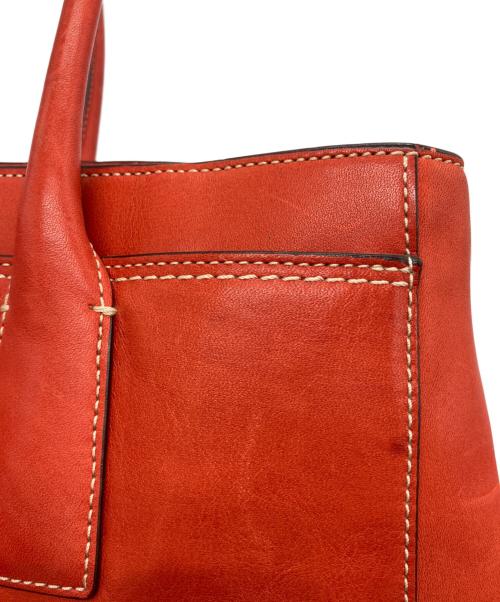 COACH（コーチ）COACH (コーチ) ターンロックレザートートバッグ　 レッドの古着・服飾アイテム