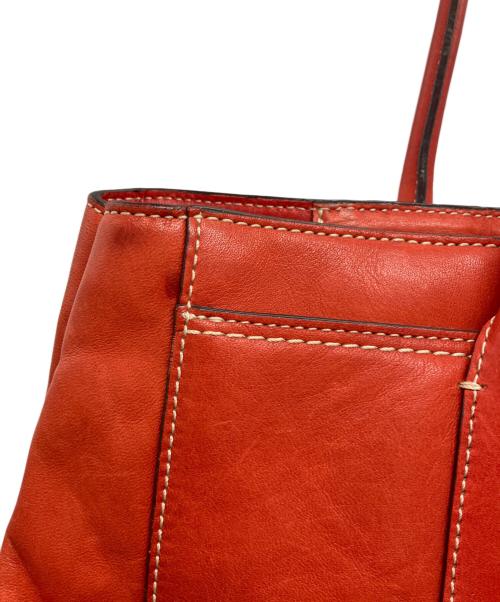 COACH（コーチ）COACH (コーチ) ターンロックレザートートバッグ　 レッドの古着・服飾アイテム