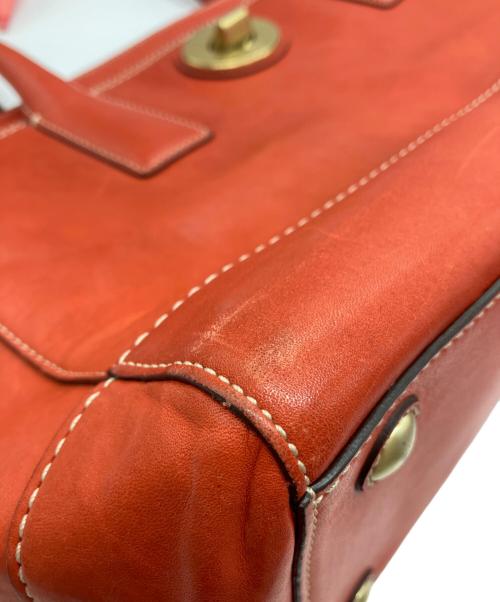 COACH（コーチ）COACH (コーチ) ターンロックレザートートバッグ　 レッドの古着・服飾アイテム