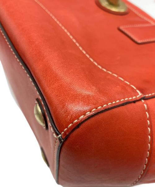 COACH（コーチ）COACH (コーチ) ターンロックレザートートバッグ　 レッドの古着・服飾アイテム