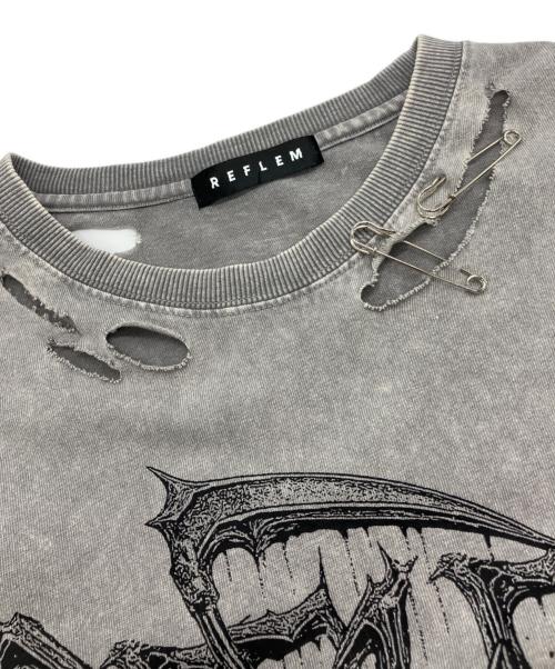 REFLEM（レフレム）REFLEM (レフレム) 安全ピン付きダメージTシャツ　4069100300RF26-A03 グレー サイズ:Freeの古着・服飾アイテム