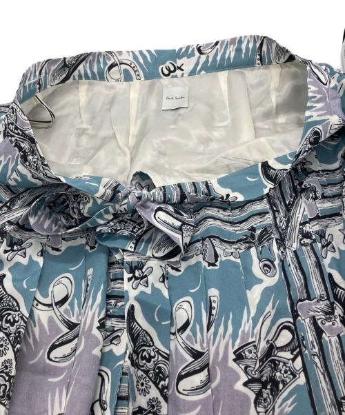 PAUL SMITH（ポールスミス）Paul Smith (ポールスミス) カウボーイプリントラップスカート　SKPPIA7702 ブルー サイズ:40の古着・服飾アイテム