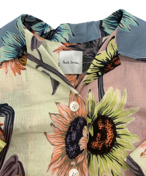 PAUL SMITH（ポールスミス）Paul Smith (ポールスミス) サンフラワープリントオープンカラーシャツ　BLPPNS0201 ピンク×グリーン サイズ:38の古着・服飾アイテム