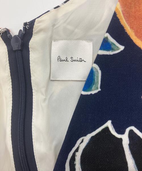 PAUL SMITH（ポールスミス）Paul Smith (ポールスミス) チューリップバイカラーブラウスワンピース　OPPPKA0502 ホワイト×ネイビー サイズ:38の古着・服飾アイテム