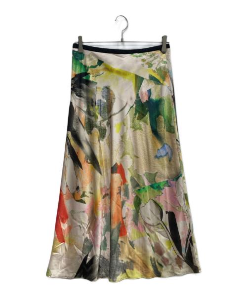 PAUL SMITH（ポールスミス）Paul Smith (ポールスミス) Fabric Floral Collage バイアス スカート グリーン サイズ:42の古着・服飾アイテム