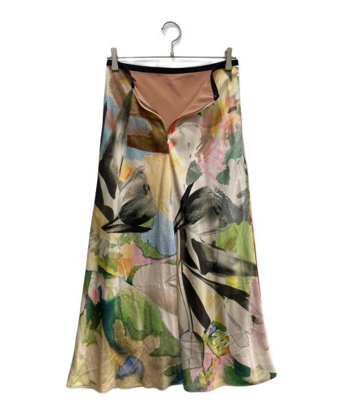 PAUL SMITH（ポールスミス）Paul Smith (ポールスミス) Fabric Floral Collage バイアス スカート グリーン サイズ:42の古着・服飾アイテム