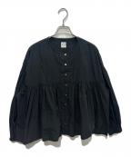 ）の古着「Cotton Poplin Gathered Long Sleeve Outer Shirt」｜ブラック