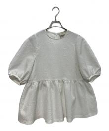 UNITED ARROWS TOKYO（ユナイテッドアローズトウキョウ）の古着「AIRY ジャカード 5SL ペプラム ブラウス」｜ホワイト