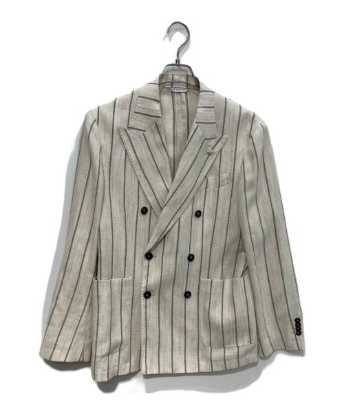 MANUEL RITZ（マニュエル・リッツ）MANUEL RITZ (マニュエル・リッツ) リネン混ダブルジャケット ベージュ サイズ:48の古着・服飾アイテム