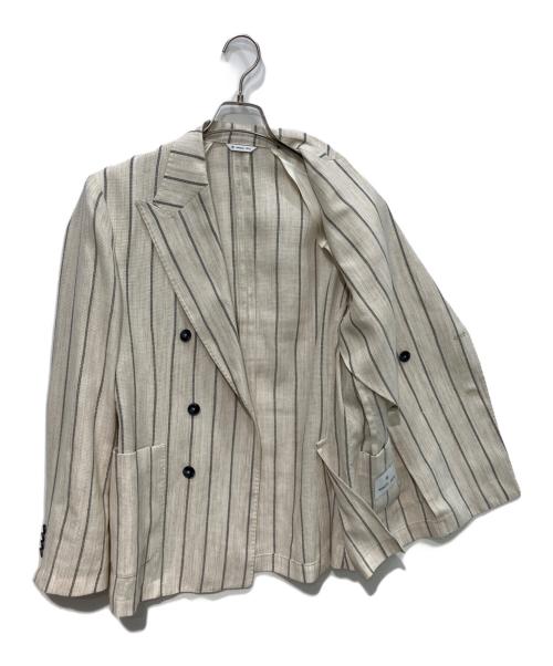 MANUEL RITZ（マニュエル・リッツ）MANUEL RITZ (マニュエル・リッツ) リネン混ダブルジャケット ベージュ サイズ:48の古着・服飾アイテム