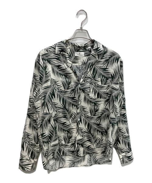 colony clothing（コロニークロージング）colony clothing (コロニークロージング) オープンカラーシャツ リーフ ホワイト×グリーン サイズ:Sの古着・服飾アイテム