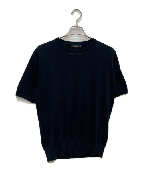 BARNEYS NEWYORK（バーニーズ・ニューヨーク）BARNEYS NEWYORK (バーニーズ・ニューヨーク) west indian sea island cotton (シーアイランドコットン) S/Sコットンニット　2149230 ブラック サイズ:Freeの古着・服飾アイテム