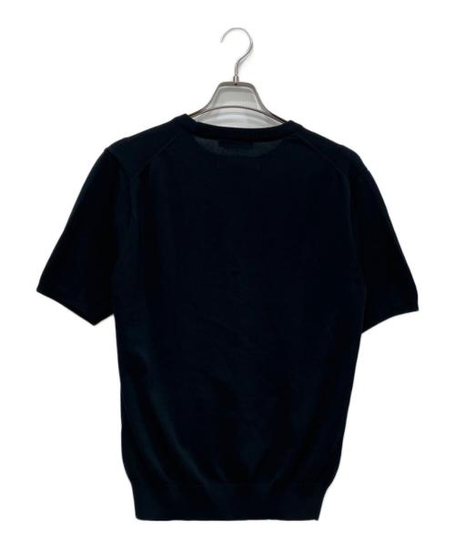 BARNEYS NEWYORK（バーニーズ・ニューヨーク）BARNEYS NEWYORK (バーニーズ・ニューヨーク) west indian sea island cotton (シーアイランドコットン) S/Sコットンニット　2149230 ブラック サイズ:Freeの古着・服飾アイテム