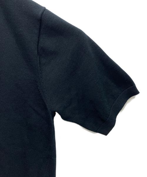 BARNEYS NEWYORK（バーニーズ・ニューヨーク）BARNEYS NEWYORK (バーニーズ・ニューヨーク) west indian sea island cotton (シーアイランドコットン) S/Sコットンニット　2149230 ブラック サイズ:Freeの古着・服飾アイテム