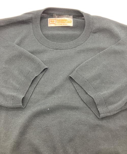 BARNEYS NEWYORK（バーニーズ・ニューヨーク）BARNEYS NEWYORK (バーニーズ・ニューヨーク) west indian sea island cotton (シーアイランドコットン) S/Sコットンニット　2149230 ブラック サイズ:Freeの古着・服飾アイテム