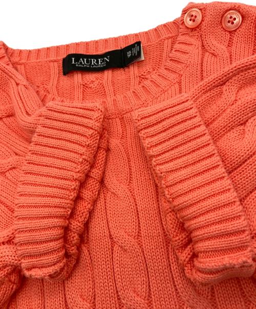 LAUREN RALPH LAUREN（ローレン ラルフ ローレン）LAUREN RALPH LAUREN (ローレン ラルフ ローレン) S/Sケーブルニット オレンジ サイズ:XSの古着・服飾アイテム
