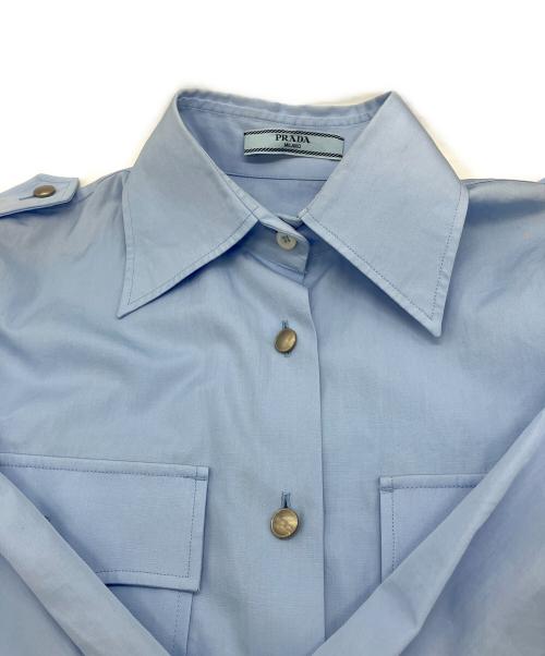 PRADA（プラダ）PRADA (プラダ) エポーレットドレスシャツ ブルー サイズ:36の古着・服飾アイテム