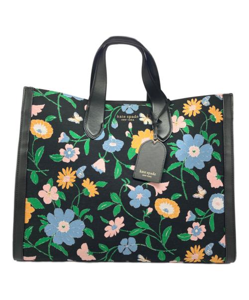 Kate Spade（ケイトスペード）Kate Spade (ケイトスペード) フローラルジャガードマンハッタンラージトート K6565 ブラックの古着・服飾アイテム