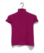 ISSEY MIYAKE PLEATS(T.)イッセイミヤケ プリーツ）の古着「ワッフルプリーツカットソー」｜ピンク