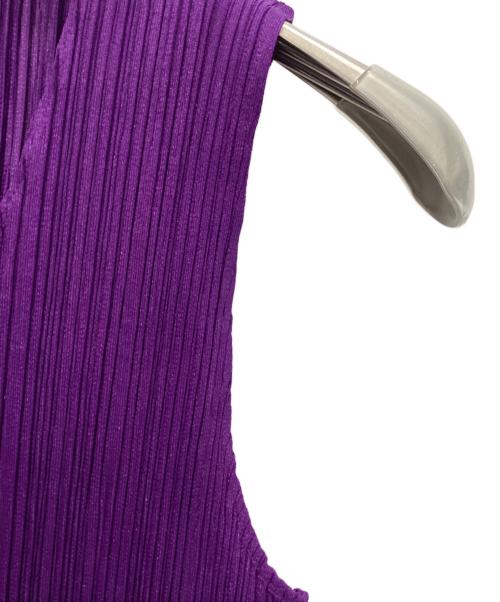 PLEATS PLEASE（プリーツプリーズ）PLEATS PLEASE (プリーツプリーズ) ノースリーブプリーツワンピース パープル サイズ:4の古着・服飾アイテム