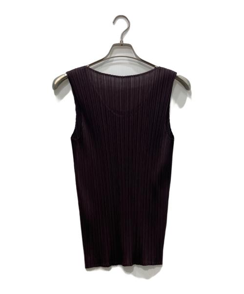 PLEATS PLEASE（プリーツプリーズ）PLEATS PLEASE (プリーツプリーズ) ノースリーブプリーツカットソー ブラウン サイズ:3の古着・服飾アイテム