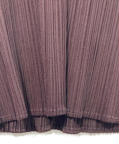 PLEATS PLEASE（プリーツプリーズ）PLEATS PLEASE (プリーツプリーズ) ノースリーブプリーツカットソー ブラウン サイズ:3の古着・服飾アイテム