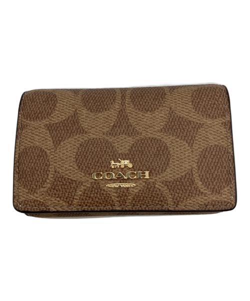 COACH（コーチ）COACH (コーチ) キーケース　	シグネチャー ブラウンの古着・服飾アイテム