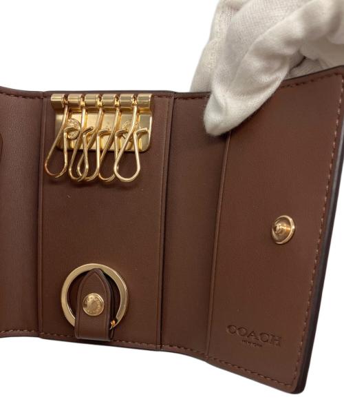 COACH（コーチ）COACH (コーチ) キーケース　	シグネチャー ブラウンの古着・服飾アイテム