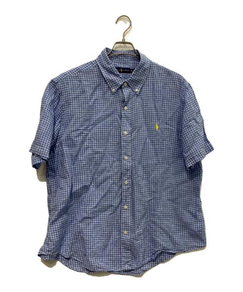 RALPH LAUREN（ラルフローレン）RALPH LAUREN (ラルフローレン) リネンチェックシャツ ブルー サイズ:XLの古着・服飾アイテム