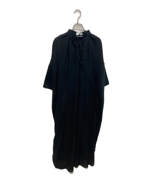 PLAIN PEOPLE（プレインピープル）PLAIN PEOPLE (プレインピープル) タックリネンワンピース ブラック サイズ:3の古着・服飾アイテム