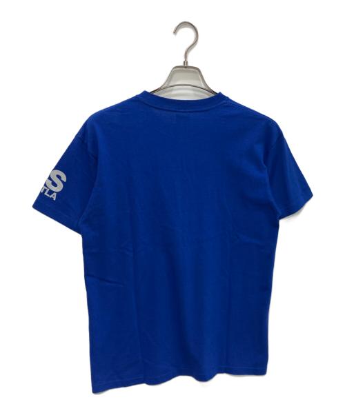 stussy（ステューシー）stussy (ステューシー) ラメプリントTシャツ　OLD　 USA製 銀タグ ブルー サイズ:Mの古着・服飾アイテム