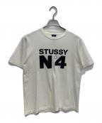 stussyステューシー）の古着「N4プリントTシャツ　OLD　USA製 紺タグ　」｜ホワイト
