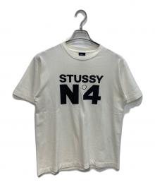 stussy（ステューシー）の古着「N4プリントTシャツ　OLD　USA製 紺タグ　」｜ホワイト