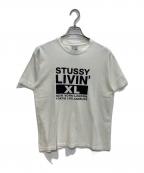 stussyステューシー）の古着「プリントTシャツ　OLD　USA製 銀タグ　」｜ホワイト